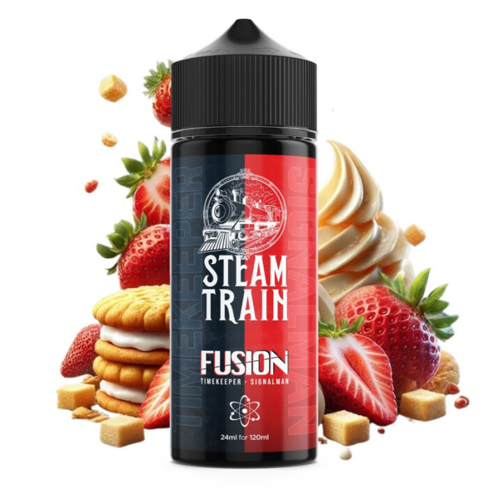 Steam Train Fusion υγρό αναπλήρωσης - Μπισκότο, Κρέμα και Φράουλα