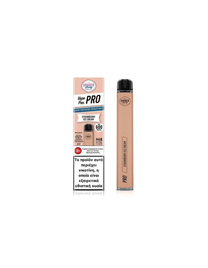 Dinner Lady - Vape Pen Pro Strawberry Ice Cream 2ml 00mg - Image 1